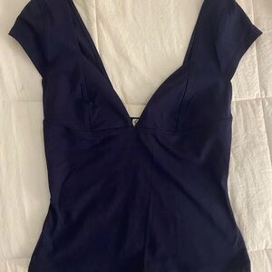 Free People Deep Navy Blouse